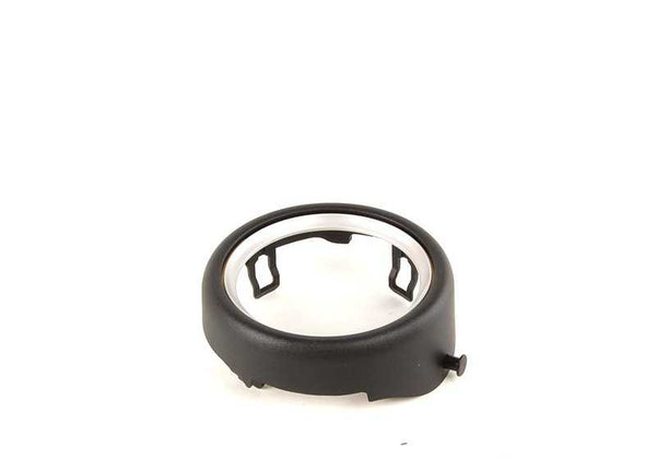 Embellecedor interior maneta puerta izquierda plata OEM 51412753337 para MINI R55, R56, R57, R58, R59, F56, F57. Original MINI.