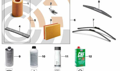 Kit de servicio Inspección II OEM 88002179719 para MINI R50, Cabrio R52. Original MINI.