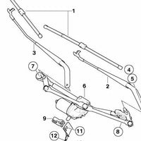 Right Windshield Wiper Arm OEM 61619449961 for BMW E70, E71. Original BMW