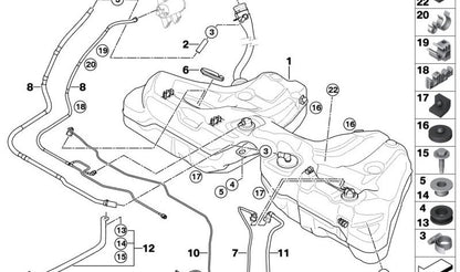 Tubo de alimentación de combustible OEM 16126760754 para BMW E60, E61, E63, E64. Original BMW.