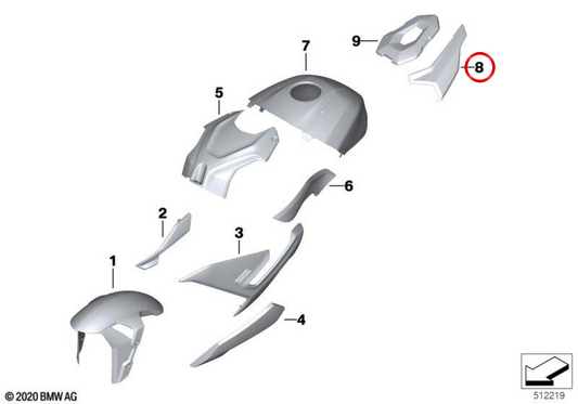 Seitenteil hinten links OEM 46815B43E41 für BMW Motorrad S 1000 R (K63). Original BMW Motorrad.