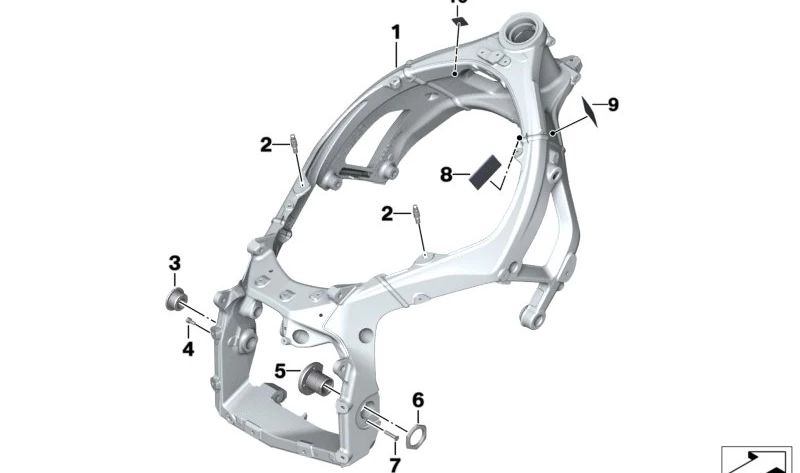 Tuerca M36x0.75 trasera OEM 46517707485 para motos BMW S1000RR, S1000R, M1000RR, HP4. Original BMW Motorrad.