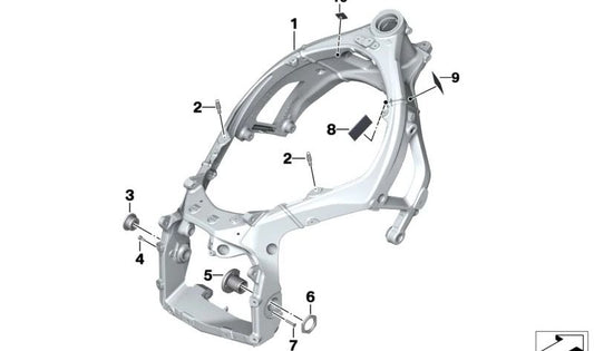Tuerca M36x0.75 trasera OEM 46517707485 para motos BMW S1000RR, S1000R, M1000RR, HP4. Original BMW Motorrad.