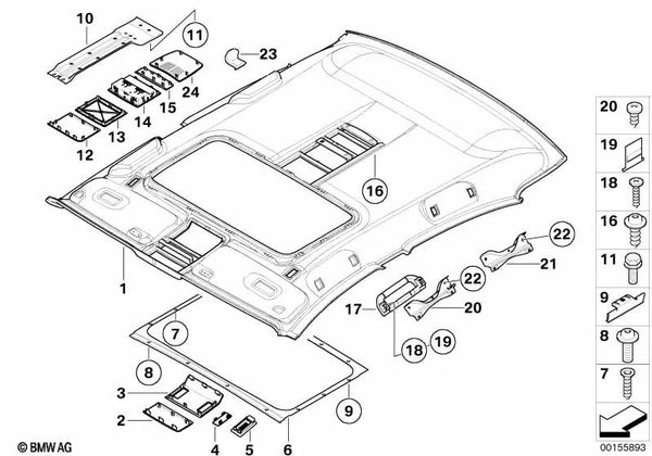 Consola trasera para BMW E65, E66 (OEM 51447149777). Original BMW
