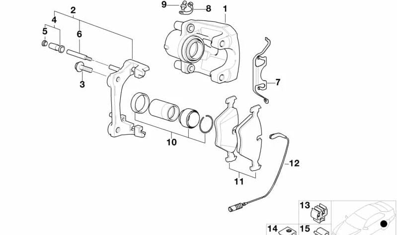 Brampe freno posteriore destro OEM 3421222844 per BMW E36, Z3. BMW di riserva originale.