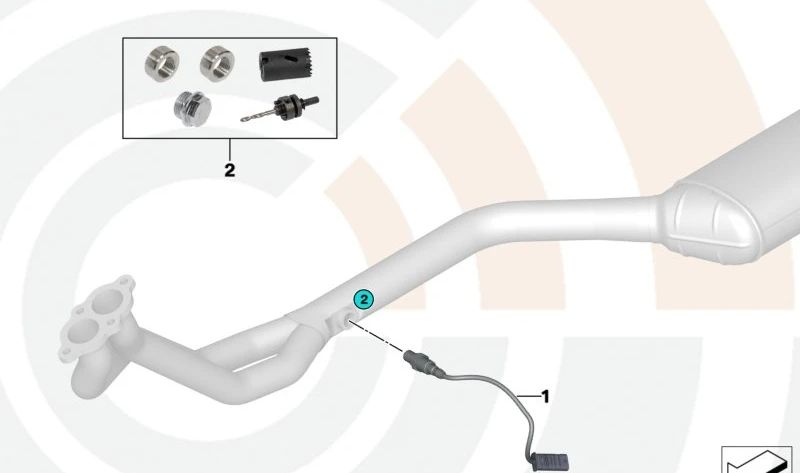 Lambda OEM 11781247406 para BMW E36, E46, E39, E38, E31, Z3. Compatível com os motores M43 e M44. Para controle de emissão. Comprimento 370 mm. BMW original.