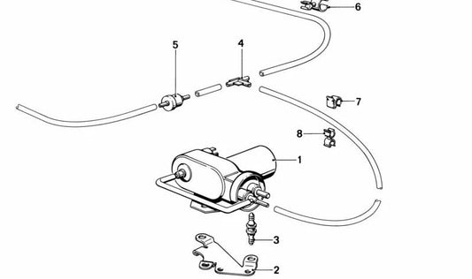 OEM fixing support 64111369196 for BMW 7 E23 728i (models with M30 engine, manual and automatic change, 1977–1986). Original BMW.