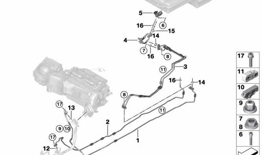 Clip à double câble pour la série BMW 2 F45, F46, 3 F30N Series, X1 F48, Mini F54, F55, F56, F57, F60 (OEM 16127328358). BMW d'origine.