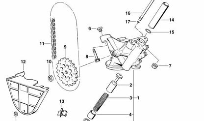 Tubo de aceite OEM 11421736295 para BMW Serie 7 E38 750i, 750iL con motor M73. Compatible con modelos producidos entre 1994 y 2001. Original BMW.