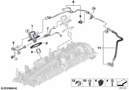 Bomba de alta presión para BMW Serie 1 F40, F52, Serie 2 F44, F45N, F46, F46N, G42, G87, Serie 3 G20, G20N, G21, G21N, G28, G28N, G80, G81, Serie 4 G22, G23, G26, G82, G83, Serie 5 G30, G30N, G31, G31N, G38N, Serie 6 G32, G32N, Serie 7 G11N, G12N, Serie 8