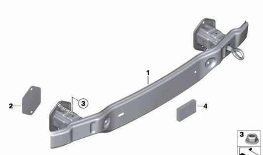 Travesaño trasero parachoques OEM 51127285516 para BMW F22, F23, F87. Soporte original para paragolpes trasero. Compatible con Serie 2 Coupé, Cabrio y M2. Original BMW.