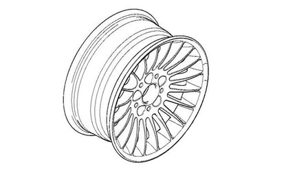 Design radiale per pneumatici in lega Classic 16 "(7.5JX16 ET20) OEM 36111095049 per BMW 7 E38 Serie E38. BMW originale.