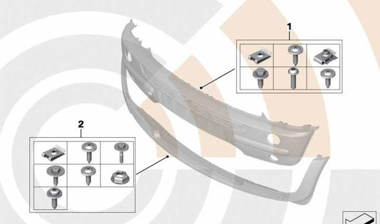 Juego de piezas adosadas para parachoques delantero OEM 51112311959 para MINI R50, R53, Cabrio R52. Original MINI.