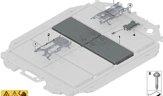 Module à double cellule pour batterie haute tension OEM 61278863437 pour BMW G26E, G26F. Pièce BMW originale.