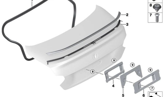 Alerón trasero imprimado OEM 51625A321B0 para BMW Serie 2 G42 y G87. Pieza original BMW.