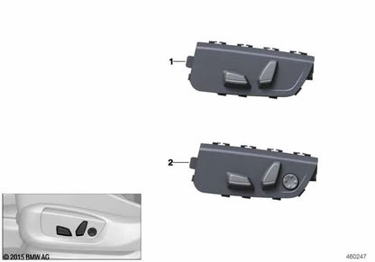 Right seat adjustment switch for BMW F15, F16 (OEM 61319347416). Original BMW.