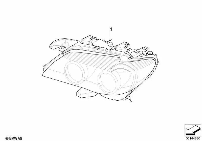 Faro AHL-Xenon izquierdo para BMW E65, E66 (OEM 63127162115). Original BMW.
