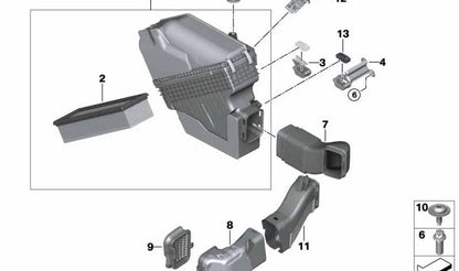 Conducto de admisión de aire OEM 13717577471 para BMW F07, F10, F11, F18, F06, F12, F13, F01, F02, F04. Original BMW.