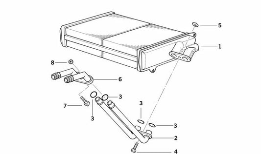 Conjunto de radiadores calefacción OEM 64119176096 para BMW E36. Recambio original BMW.