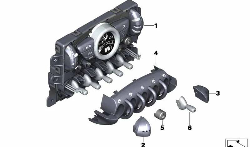 Mando de climatizador automático OEM 64119812027 para MINI Countryman R60, Paceman R61. Original MINI.