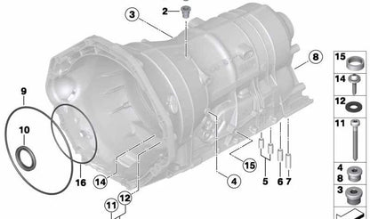 Retén OEM 24107519315 para BMW (E90, E91, E92, E93, E60, E61, E63, E64, E65, E66, F01, F02, E83, E53, E70, E71). Original BMW.