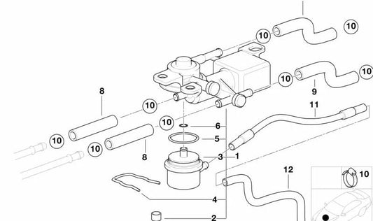 Válvula de vias 3/2 para BMW E38 (OEM 13531437091). BMW original