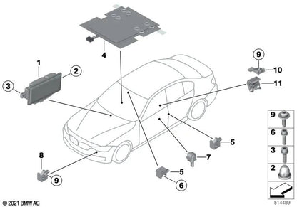Mecánica de mando airbag OEM 65779461920 para BMW 2' F22, F23, 3' F30, F34 GT y más. Original BMW.