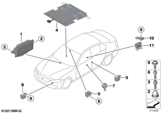 Unité de contrôle de l'airbag pour la série BMW 2 F22, F22N, F23, F23N Série 3 F30, F30N, F34, F34N (OEM 65779461920). BMW d'origine