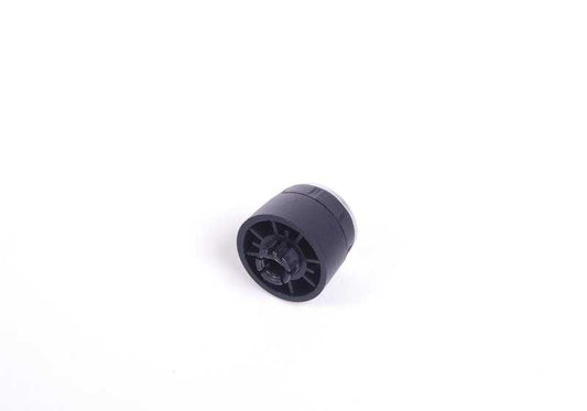 Botón cromado mando radio OEM 65129185188 para BMW X3 E83 (modelos 1.8d, 2.0d, 2.0i, 2.0sd). Compatible con radios Business CD, Basic CD, Navigation y CID. Original BMW.