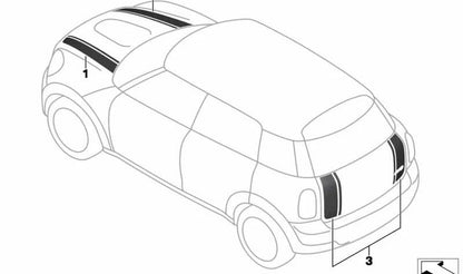 Tiras decorativas blancas izquierda OEM 51149807177 para MINI Countryman R60, Paceman R61. Original MINI.