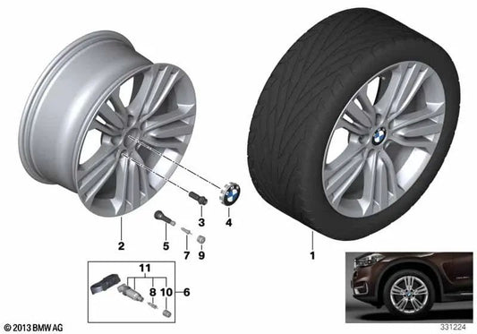 Piene in lega Orbitgrey per BMW X5 F15 (OEM 36116876768). BMW originale