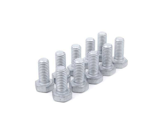 Tornillo hexagonal OEM 07119913627 para BMW E30, E36, E28, E24, E23. Pieza de fijación M8x18 usada en escape, suspensión y dirección. Original BMW.