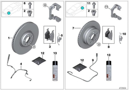 Disco De Freno Ligero Ventilado 348X36 Para Bmw F07 Gt F10 F11 F06 F12 F13 F01 F02. Original