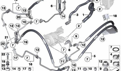 Mangueira de transmissão dinâmica OEM 32416853946 para BMW F07, F10, F11, F06, F12, F13, F01, F02. BMW original