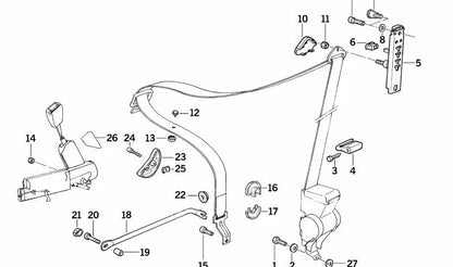 Soporte de sujeción OEM 72119117185 para BMW E87, E36, E46, E90, E91, E34, E39, E38. Pieza original BMW para ajuste de cinturón de seguridad delantero.