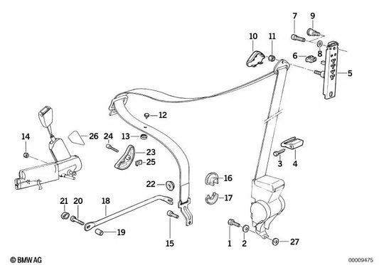 Arruela de pressão para BMW E21, E30, E36, E12, E28, E34, E39, E24, E23, E32 (OEM 72111808672). BMW originais.
