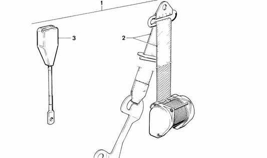 Cinturón de seguridad delantero derecho OEM 72111941508 para BMW E24. Original BMW.