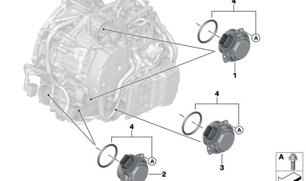 Mecanismo de cambio para motor eléctrico OEM 28008486551 para BMW F40, F52, F70, F44, F45N, F46N, U06, F48, F48N, F49N, U11, U12, F39, U10 y MINI F54, F54N, F55, F55N, F56, F56N, F57, F57N, F60, F60N, F65, F66, U25. Original BMW y MINI.