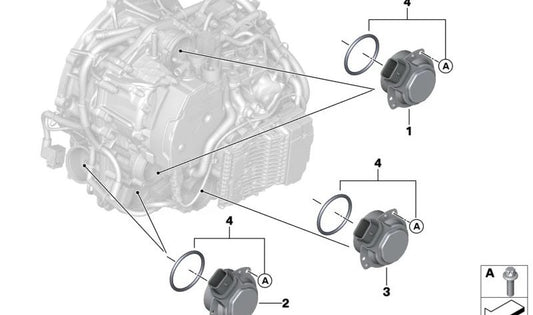OEM 28005A48845 cooling water pump for BMW F70 116i, 118i, 118d, 120i, 120d. Original BMW.