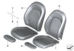 Funda respaldo deportivo tela derecha OEM 52107955982 para MINI F56, F56 BEV, F55, Cabrio F57... y más. Original MINI.