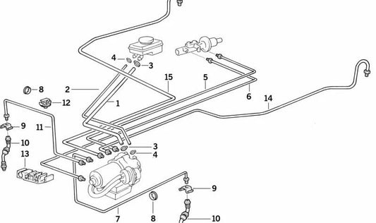 OEM brake hose support 61138375491 for BMW E36. Original BMW.