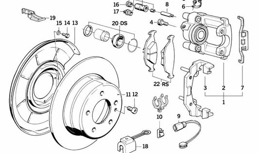 OEM rear brake disc 34211163149 for BMW E23 (7 Series). Measures 282x12 mm. Compatible only with this model. Original BMW.