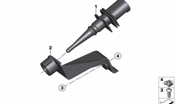 Soporte sensor de temperatura exterior OEM 65817712982 para motos BMW R1200 GS, R1200 GS Adventure (K25). Original BMW Motorrad.