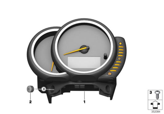 Cuadro de instrumentos MPH OEM 62106844002 para MINI F56, Clubman F54, Cabrio F57, Countryman F60. Original MINI.
