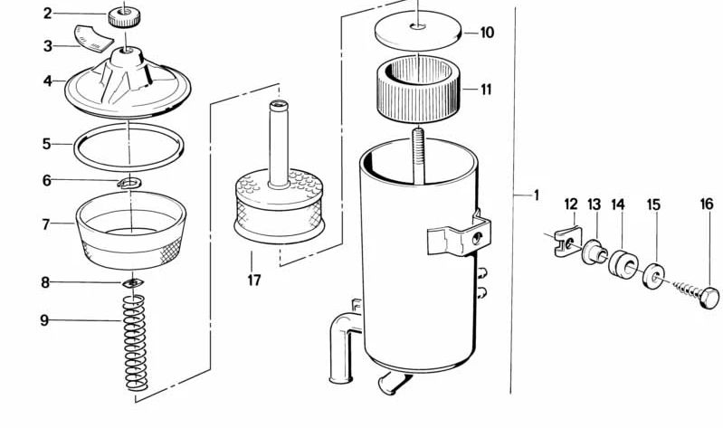 Tapa depósito dirección asistida OEM 32411121836 para BMW E21, E12, E28, E24, E23. Original BMW.