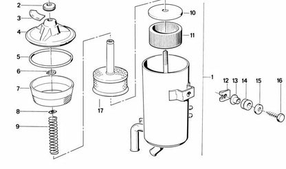 Tapa depósito dirección asistida OEM 32411121836 para BMW E21, E12, E28, E24, E23. Original BMW.