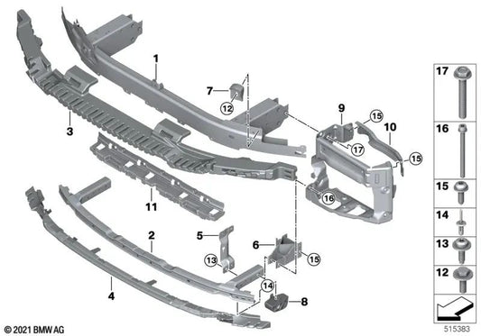 Front lower shock absorber for BMW G30N, G31N, G38N (OEM 51119463487). Original BMW.