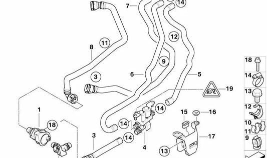 Mangueira de retorno para BMW X5 E70, E70N, X6 E71 (OEM 64216945282). BMW original