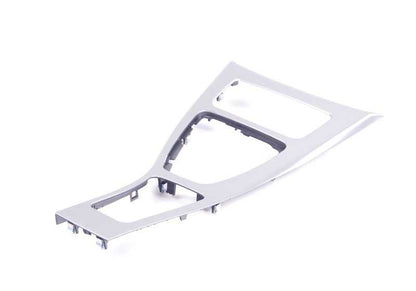 Embellecedor consola central aluminio OEM 51169145141 para BMW E90, E90N, E91, E91N, E92, E92N. Repuesto original BMW.