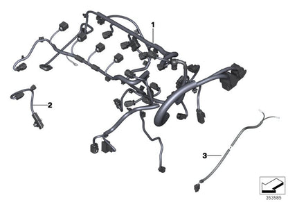 Tronco de cables válvula inyección/ignición OEM 12517567107 para MINI R55, R56, R57. Original MINI.